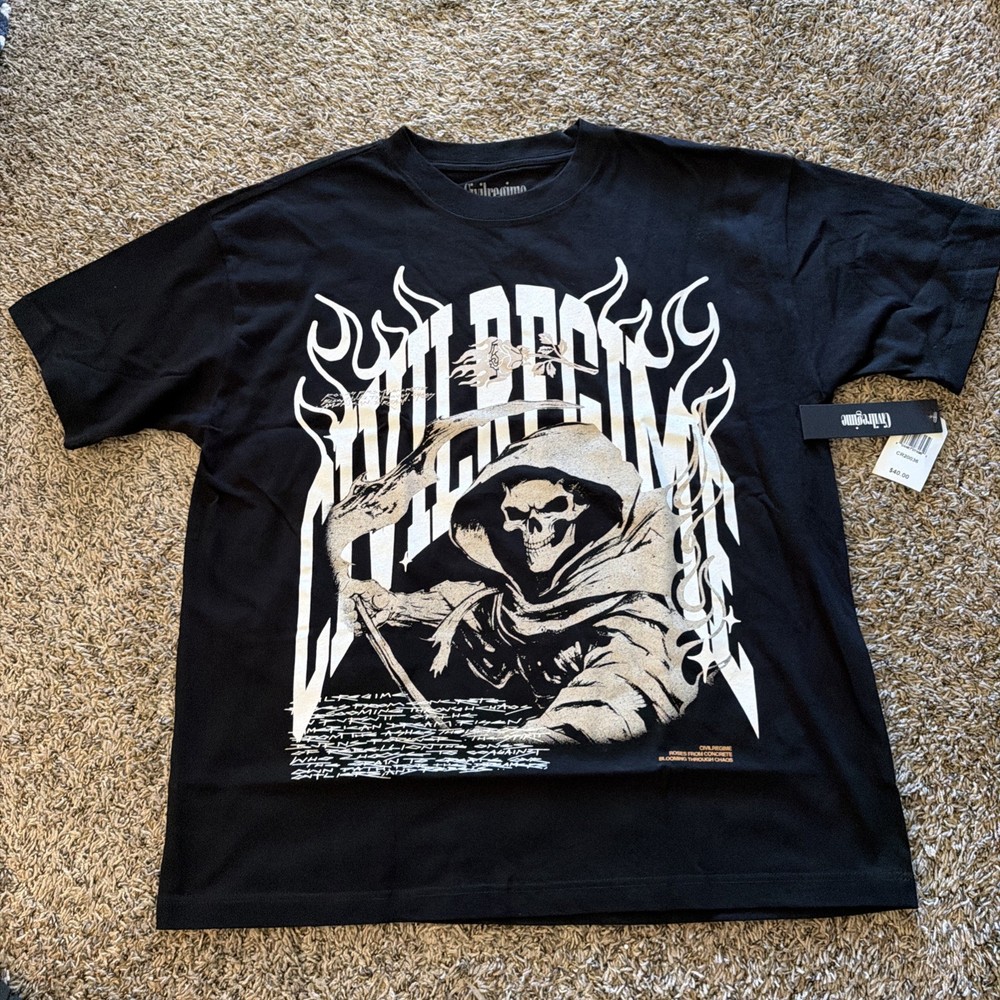 Civil Regime Men's From The Shadows American Oversized T-Shirt in black  Size L