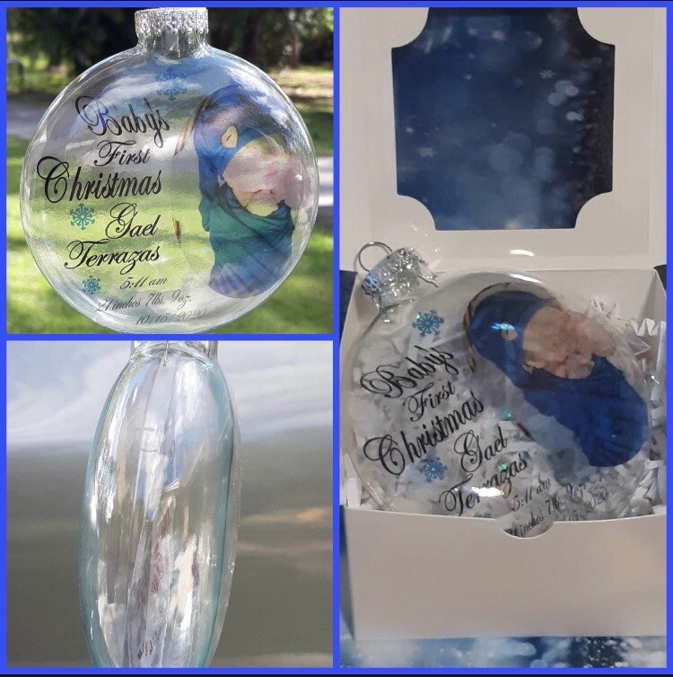 Personalized Baby’s First Christmas Disc Ornament