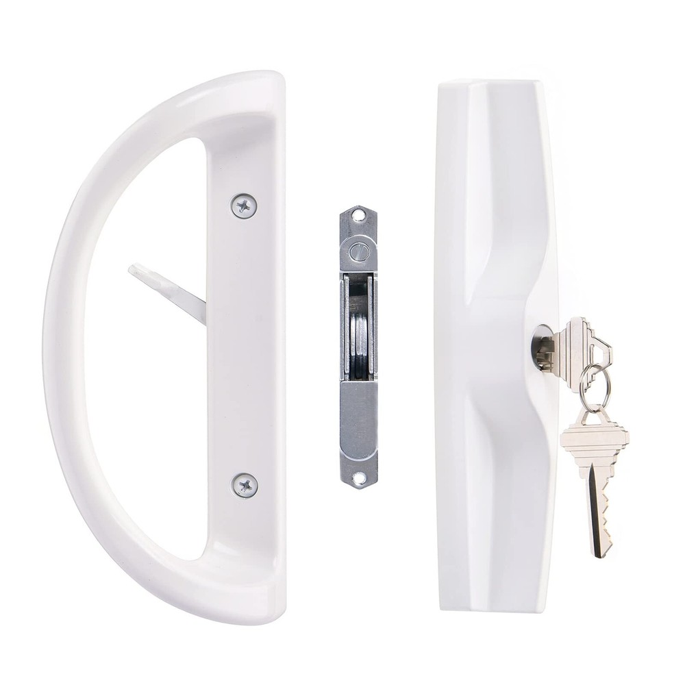 Sliding Patio Door Handle Set with Key Cylinder and Mortise Lock, Full Replac...