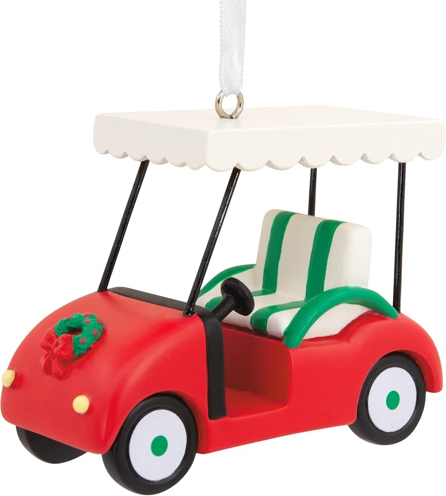 Hallmark Golf Cart Resin Christmas Tree Ornament 0001HGO3098