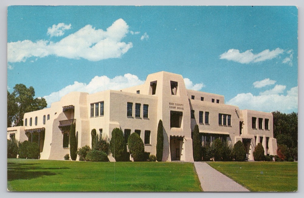 Carlsbad New Mexico, Eddy County Court House, Vintage Postcard