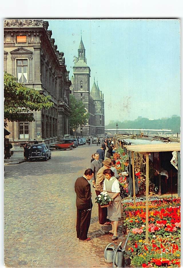 Postcard Marché aux fleurs de la Cité Paris France