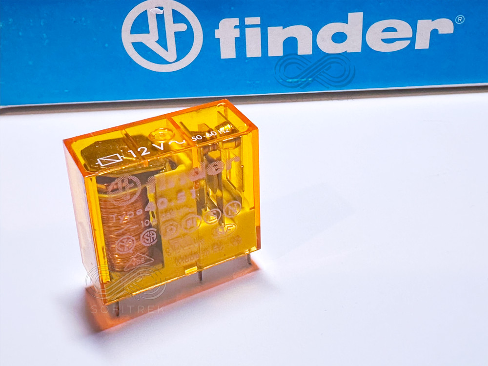 40.51.8.012.0000 Finder Power Relay 12VAC SPDT 10A 250VAC 5-Pin Type 40.51