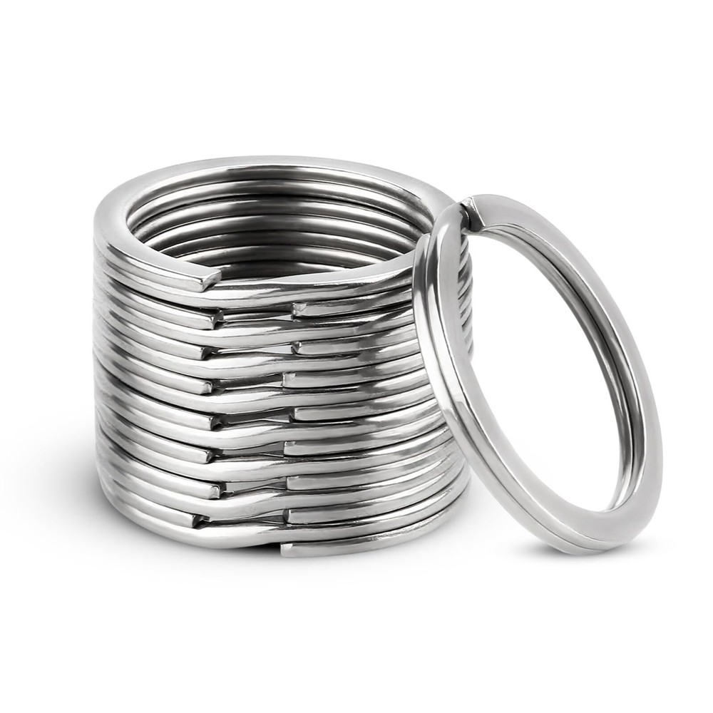 t1 Inch/25Mm Heavy Duty Key Ring - 10PCS round Split Key Rings, Stainless Ste...