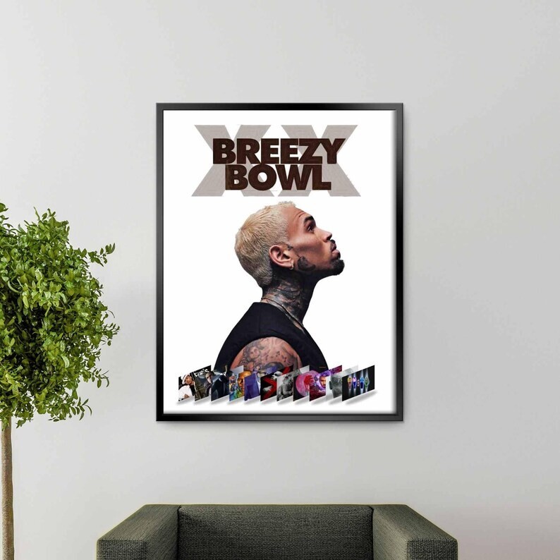 Chris Brown Breezy Bowl Concert Poster PDF Printable Fan Wall Art