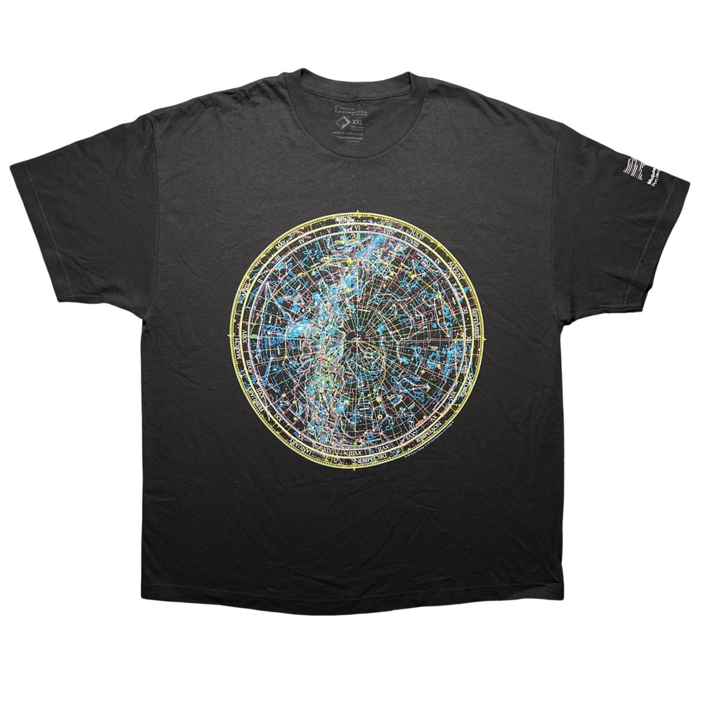 Vintage 90s McDonald Observatory Star Cartography Art T Shirt Mens 2XL Black Tee