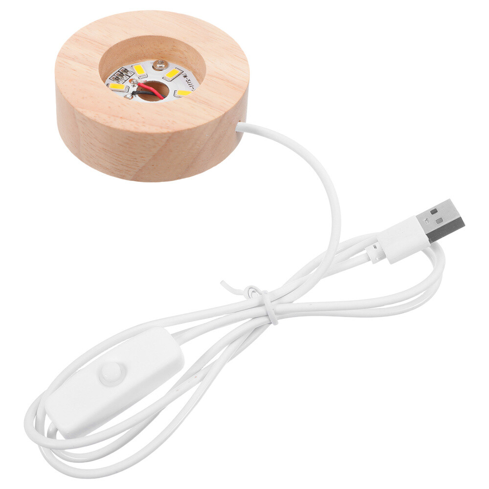 Crystal Cylinder Pedestal Stand for Night Light or Round Display