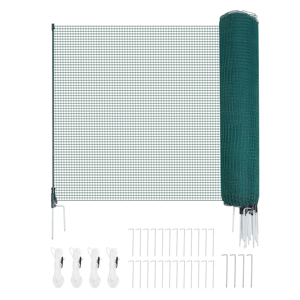 Uimoso Temporary Fence Netting with Posts 3 x 98.4 FT Plastic Safety Mesh Fence