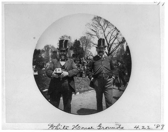 Washington DC White House Grounds Easter Egg Roll 1889 Two Men Kodak Camera
