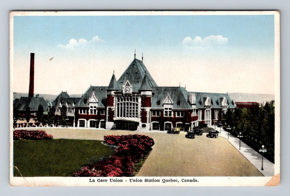 Canada- Quebec Union Station Standard Souvenir Old Postal View Vintage Postcard