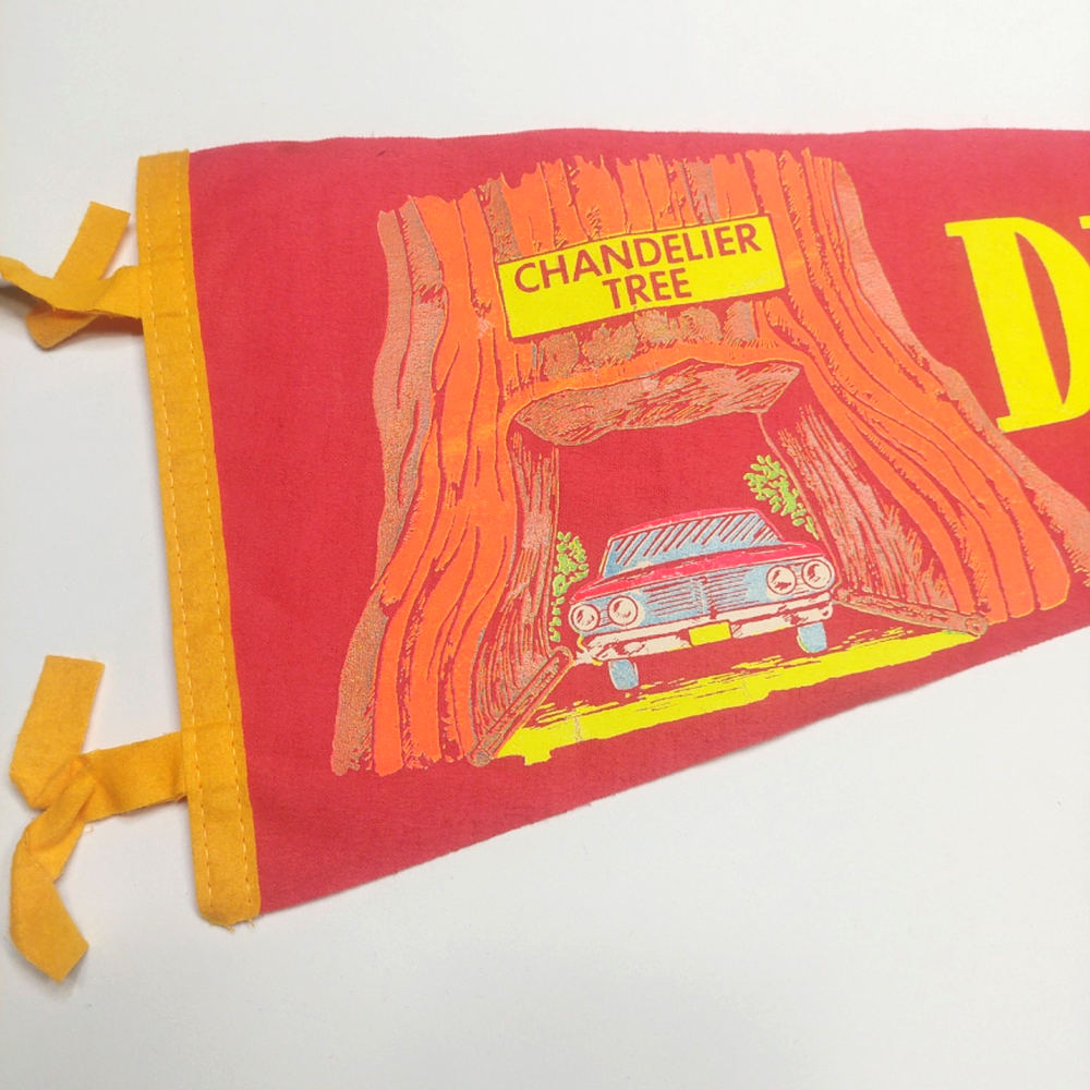 Drive Thru Tree Park California Redwoods Vintage Felt Pennant 8.5