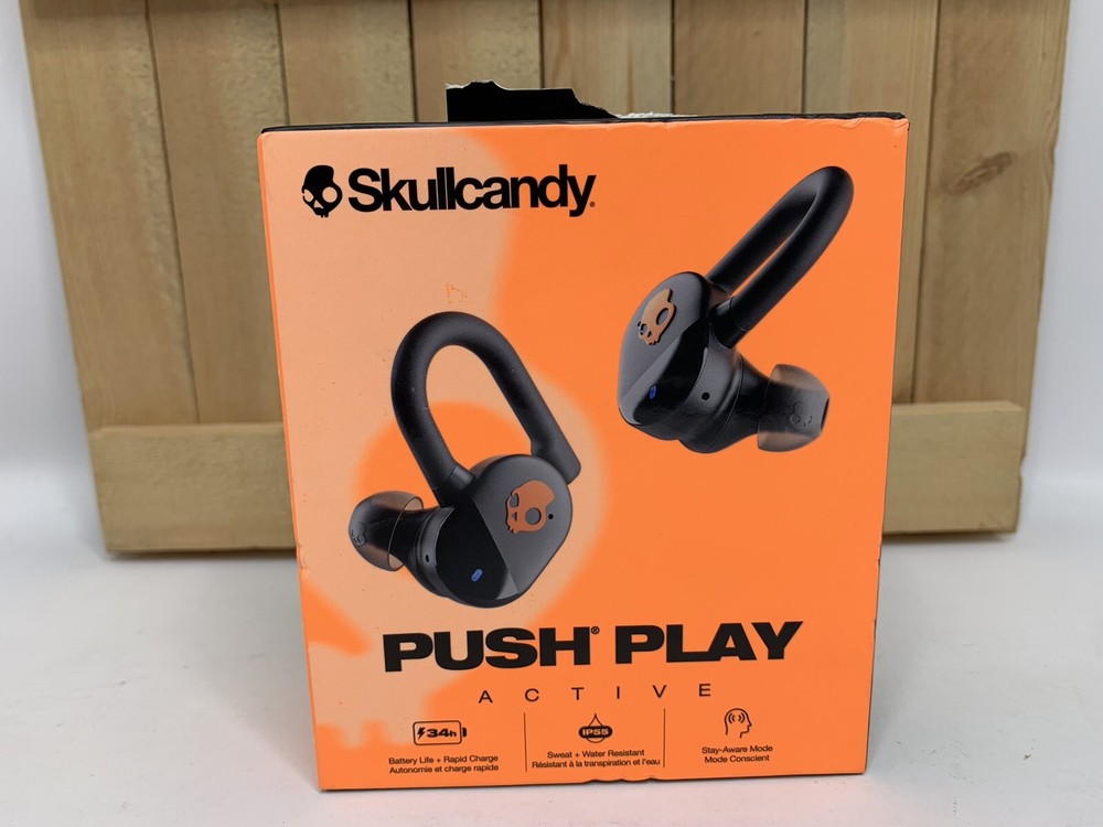 Skullcandy Push Play Active Wireless Bluetooth Headphones NEW DISTRESSED BOX