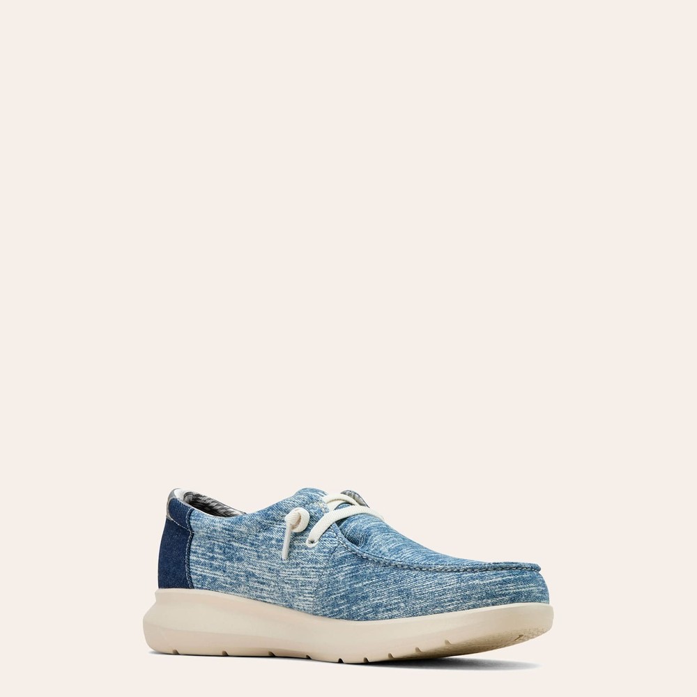 Ariat Men's Hilo Heather Blue with Dark Denim Stretch Lace Casual Shoe, D Width