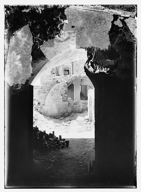 Bombed ruins of British opthalmic,ophthalmic hospital,Jerusalem,1918,Israel