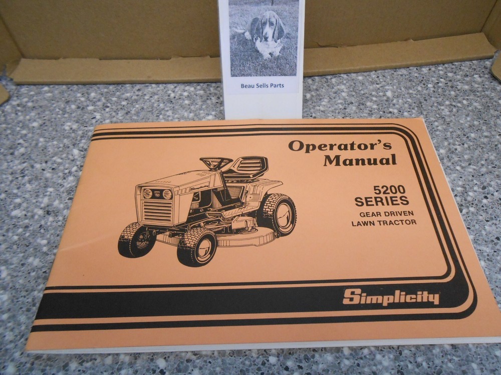 Simplicity 5200 Series Gear Driven Lawn Tractor Operator's Manual