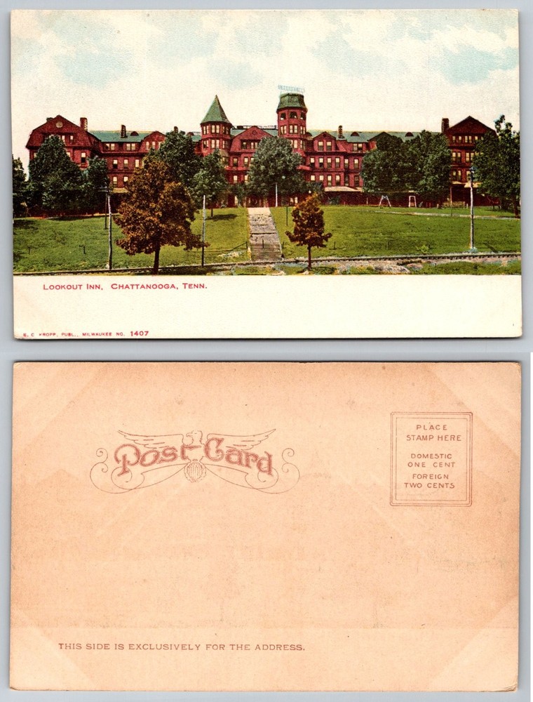 Lookout Inn Chattanooga Tennessee Postcard E.C. Kropp Early 1900s Architecture
