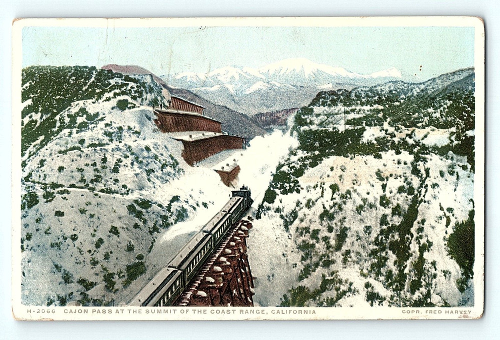 Cajon Pass at the Summit of the Coast Range California 1923 Aerial Postcard E1