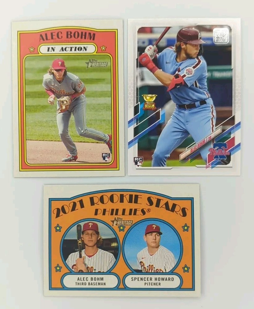 Alec Bohm RC 2021 Topps Rookie Lot Of 3 - Phillies