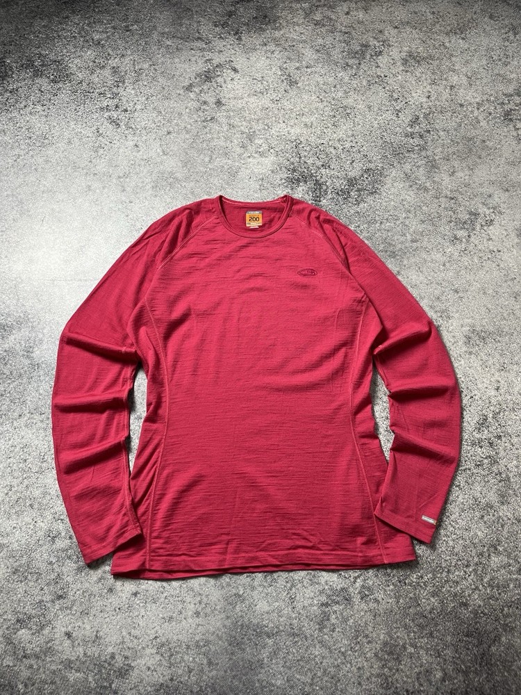 🔥Icebreaker Merino Wool 200 Long Sleeve Jumper T Shirt Bodyfit Women Size L