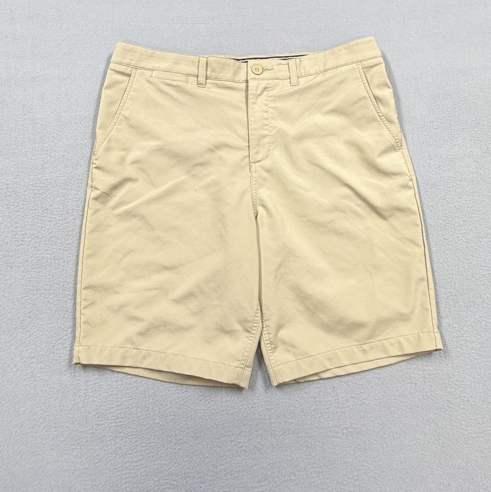 Johnnie-O Shorts Mens 34 Beige Performance Golf Chino Casual Stretch 10 Inseam