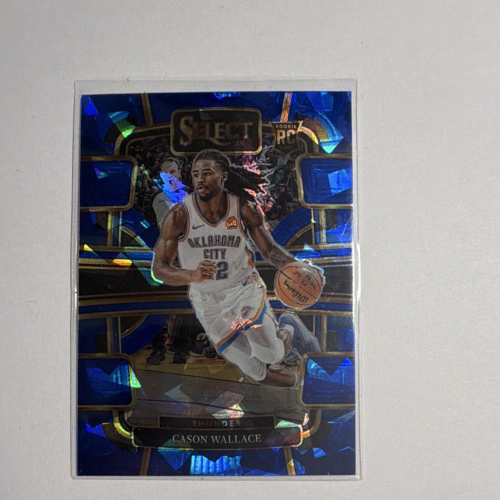 Panini Select Blue Cracked Ice Prizm Rookie Cason Wallace #88 Thunder