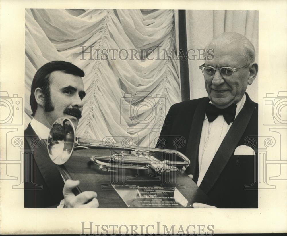 1976 Press Photo Representative F. Edward Hebert receives trumpet award