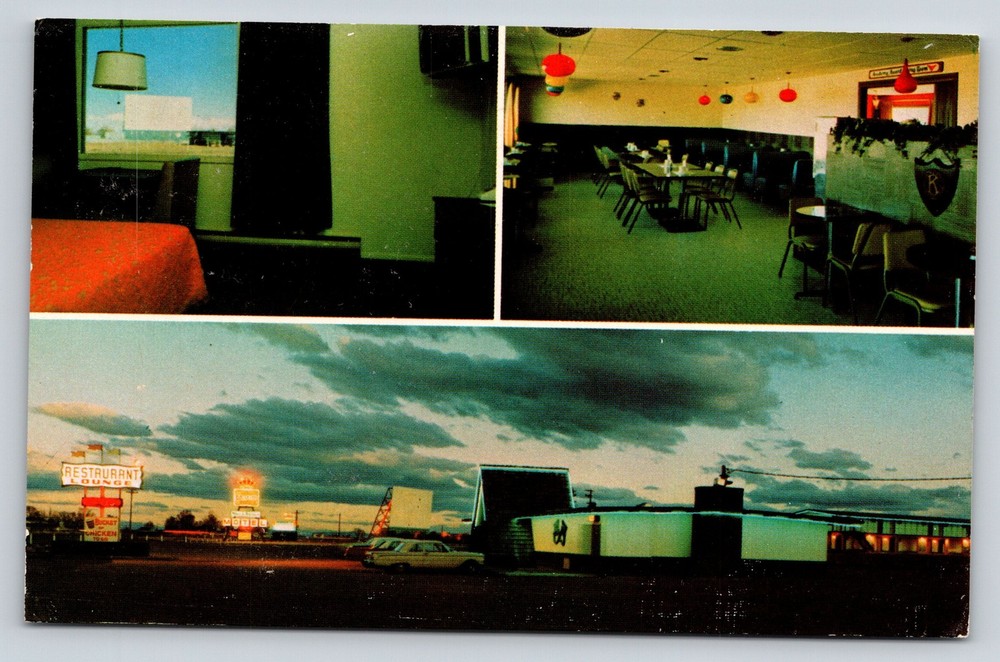 Interior~Monte Vista Colorado~Kelloffs Movie Manor Motel~Restaurant~Sign~1968 PC