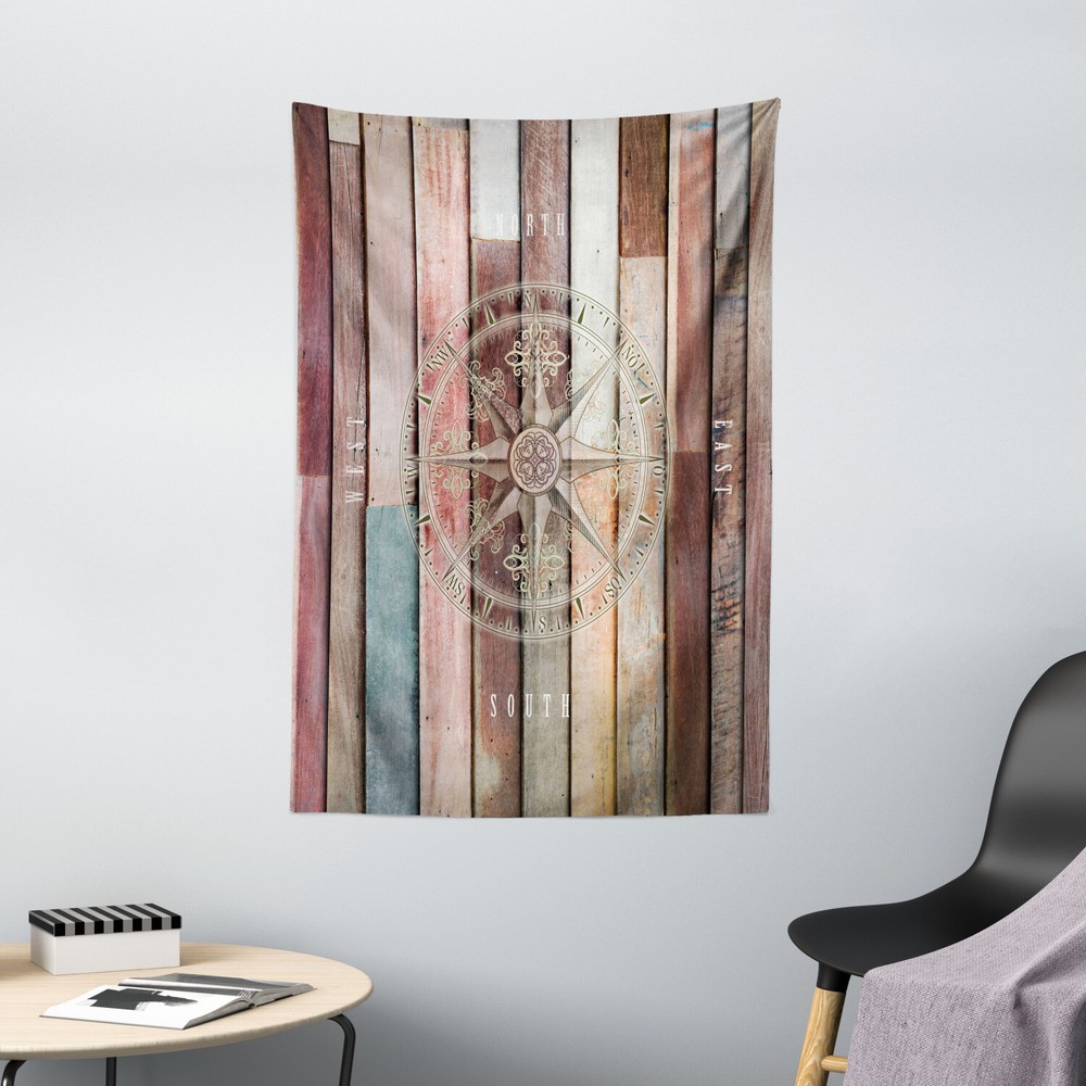 Marine Life Tapestry Navy Sea Yacht Wood Print Wall Hanging Decor