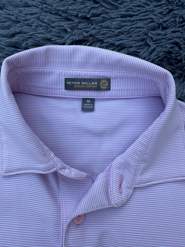 Men's Peter Millar Medium Pink Golf Polo