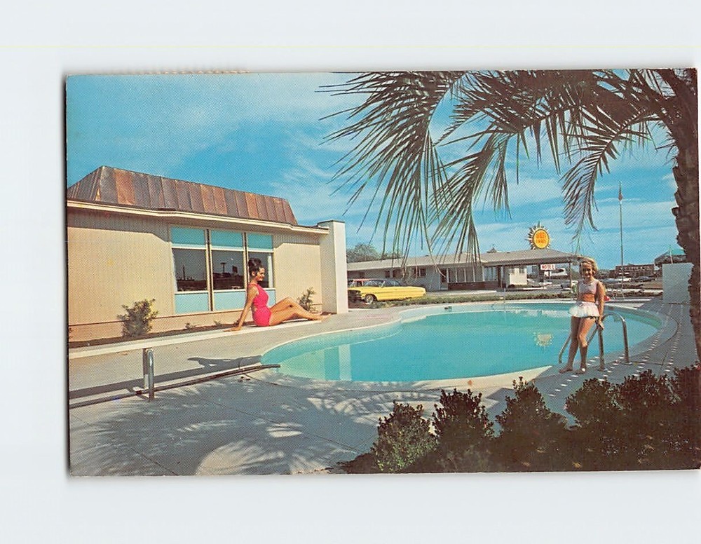 Postcard Pool View Miles Motel Augusta Georgia USA