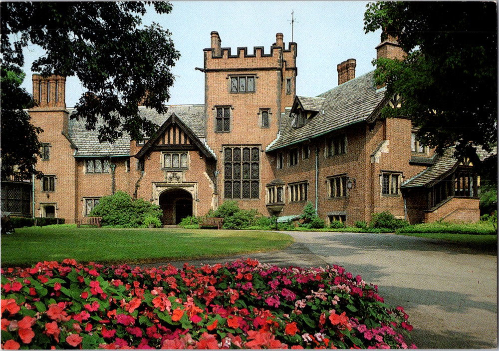 Vintage Postcard Stan Hywet Hall Gardens Akron Ohio Tudor Revival Architecture