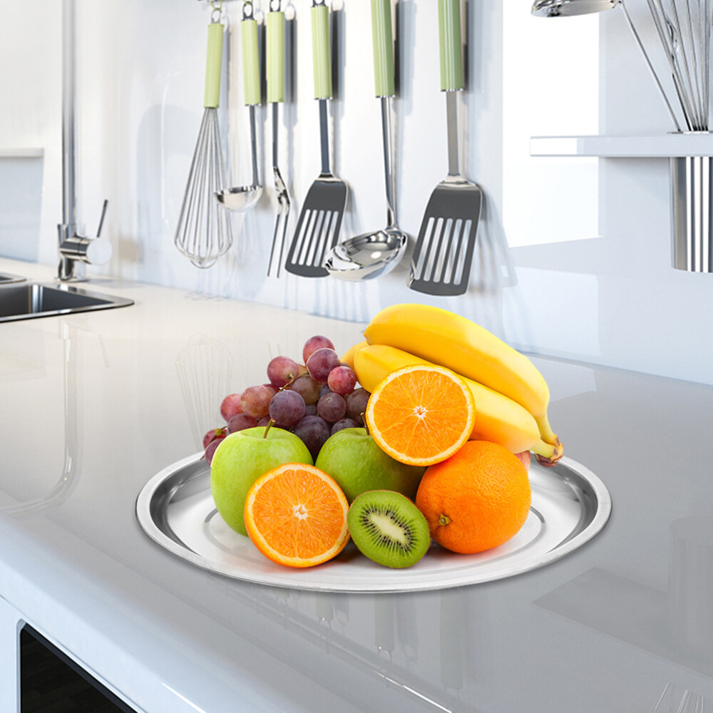 Stainless Steel Oval Serving Tray for Food and Snacks  