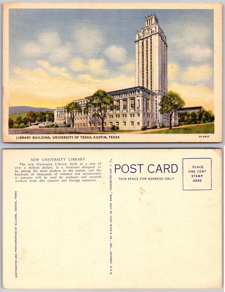 Library Building University Of Texas Austin Texas Postcard