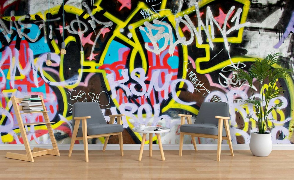 3D Abstract Graffiti Wallpaper Wall Mural Removable Self-adhesive  212-image