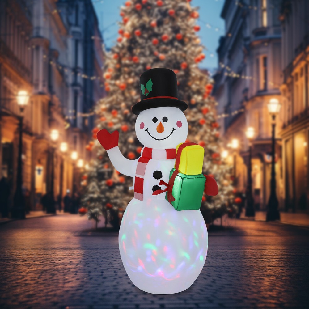 4.92ft Christmas Inflatable Snowman Blow-up Snowman Christmas Decoration LED RGB
