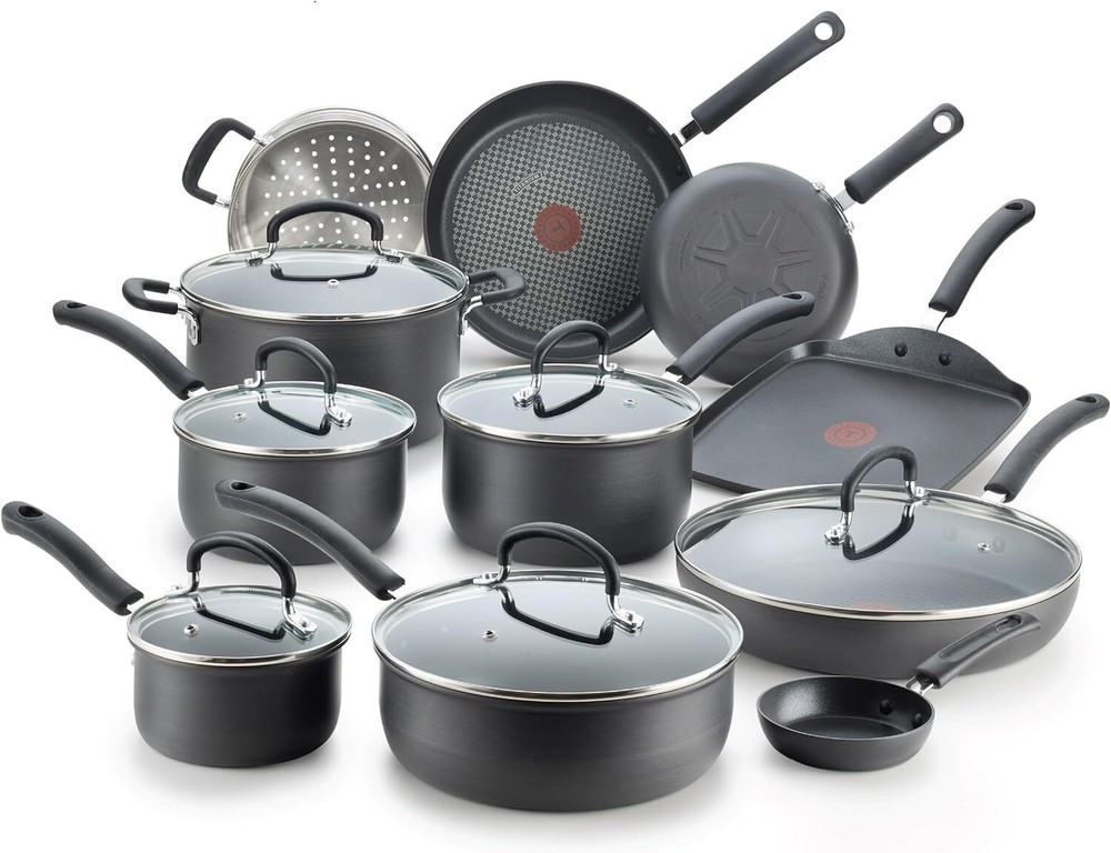 T-fal Ultimate Hard Anodized Nonstick Cookware Set 17 Piece, Oven Broiler Safe