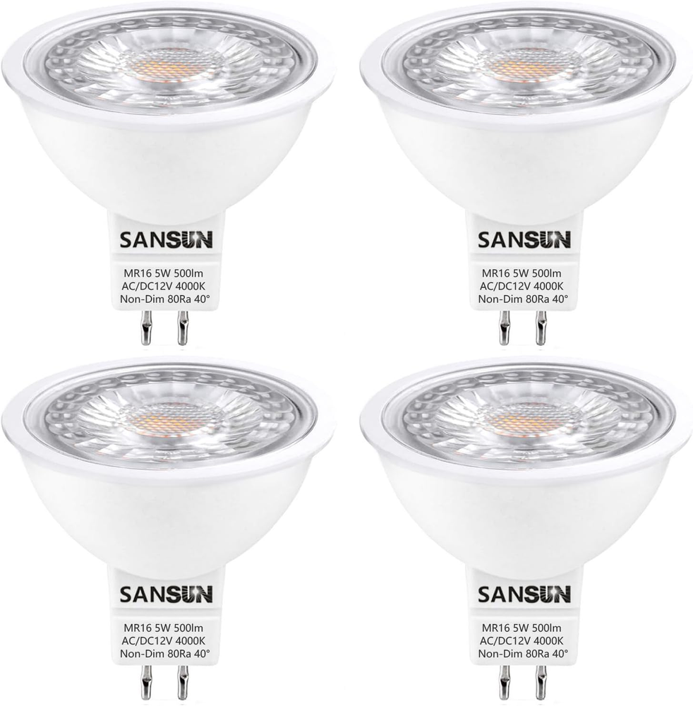 5W MR16 LED Landscape Light Bulbs, Low Voltage 12V 50W Halogen Replacement for O