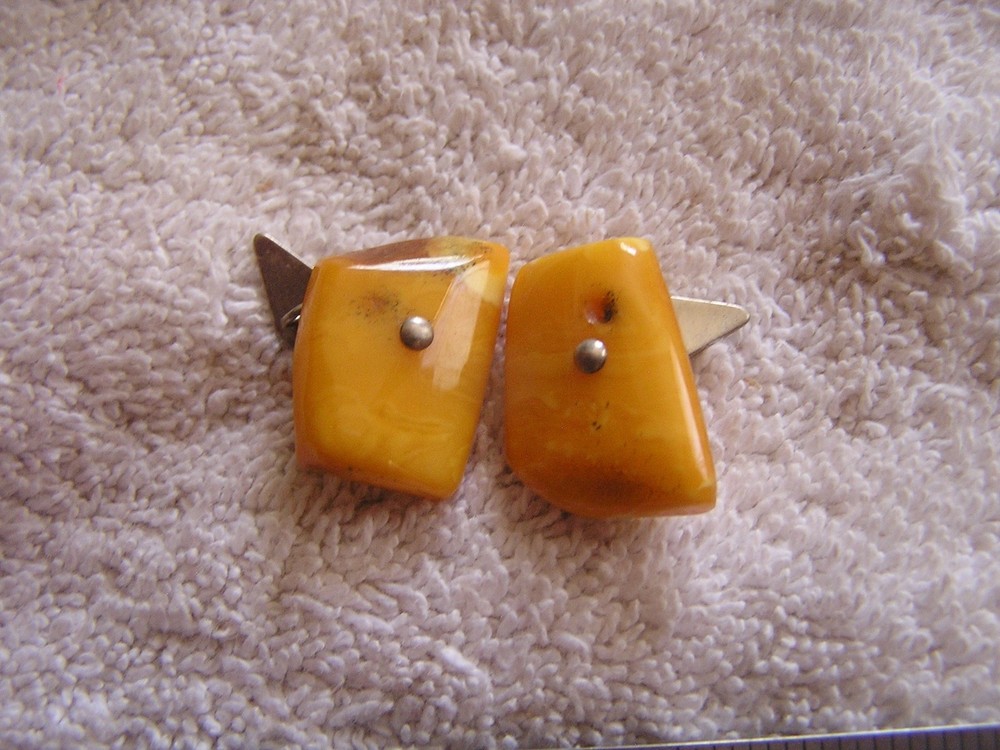 Vintage Butterscotch Amber Cufflinks