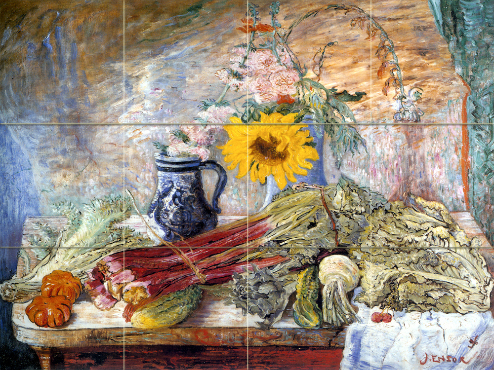 Art James Ensor Flowers Vegetables Mural Ceramic Backsplash Tile #867