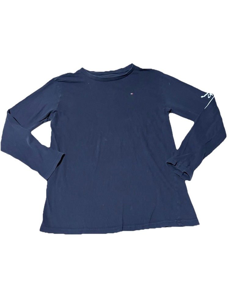 Tommy Hilfiger Boys Long Sleeve Shirt Size L 14/16  Logo Cotton Tee