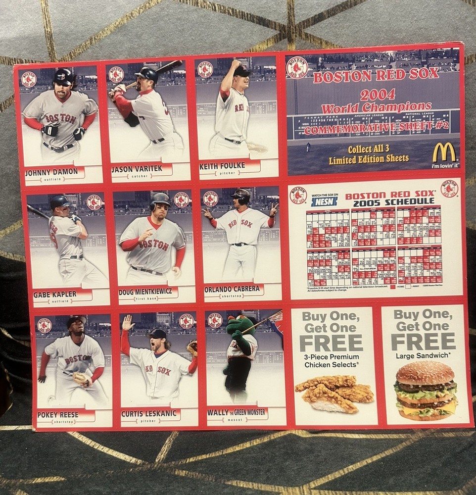 2004 McDonald's Boston Red Sox World Champions Lot 5 )