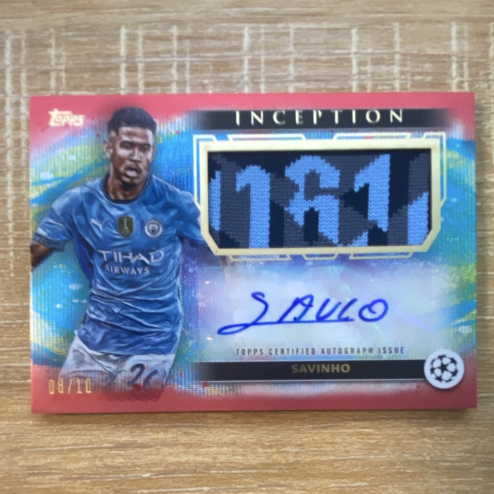 Topps 2024-25 Inception UEFA Savinho Man City Autograph Patch AP-S /10