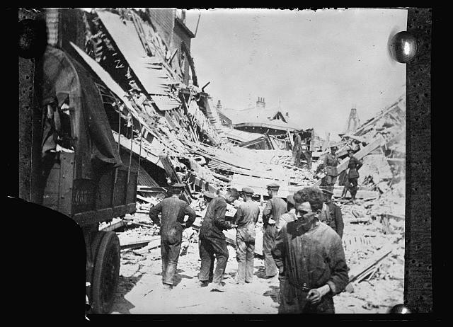 Belgium 1918 German Bombing Friends' Ambulance Unit Headquarters Ruins