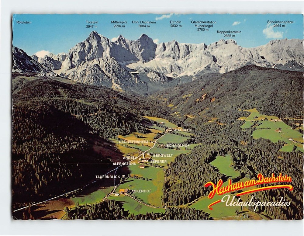 Postcard Aerial View Hachau am Dachstein Austria