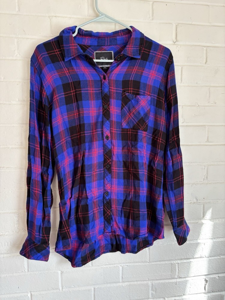 RAILS Hunter Plaid Flannel Shirt Women's Size Med Electric Blue | Pink | Black