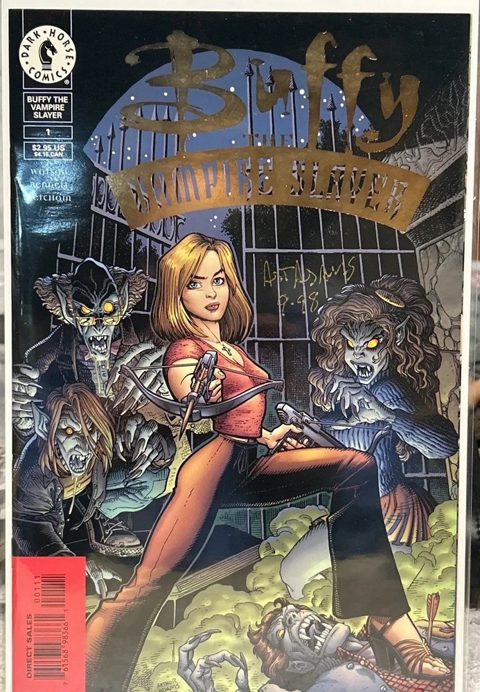 1998 Buffy the Vampire Slayer # 1 NM- Gold Foil Art Adams cover Dark Horse Auto
