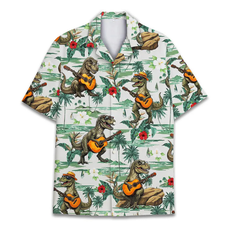 Dinosaur Hawaiian Shirt Men Women