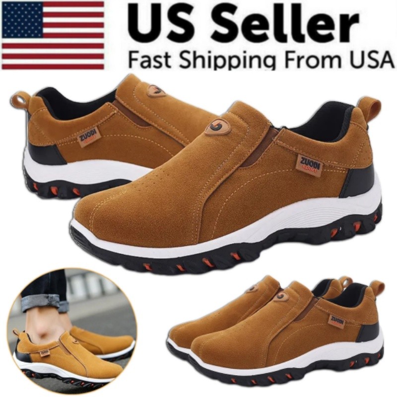 Men's Slip on Athletic Shoes Plus Loafers Casual Walking Sneakers Outdoor Sports