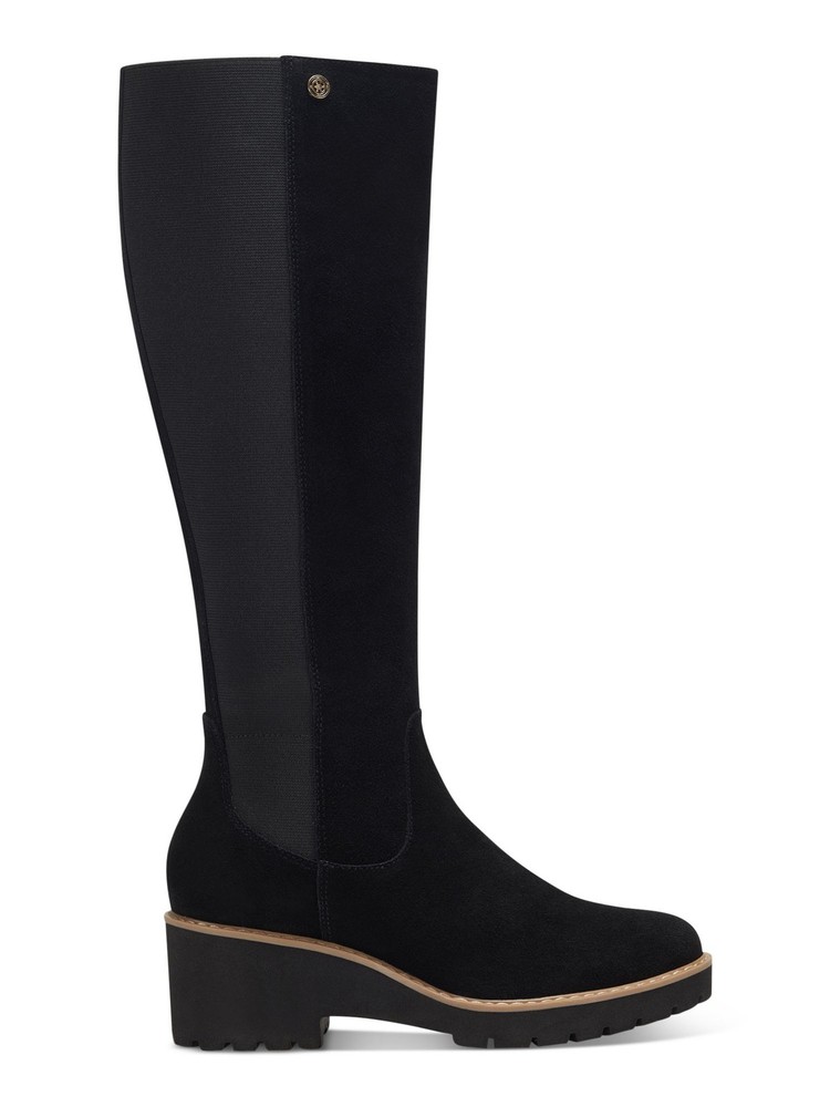 GIANI BERNINI Womens Black Valensia Toe Block Heel Leather Riding Boot 7.5 M