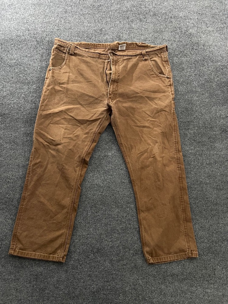 Key Work Pants Men Size 38x30 Brown Duck Carpenter Straight Workwear Canvas